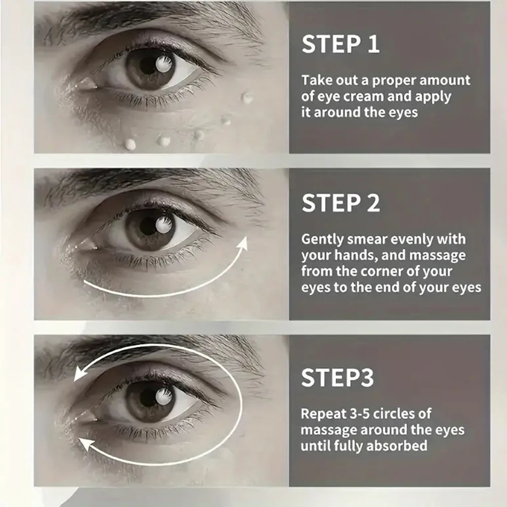 Men's caffeine anti-wrinkle eye cream removes dark circles, eye bags, puffiness and fine lines